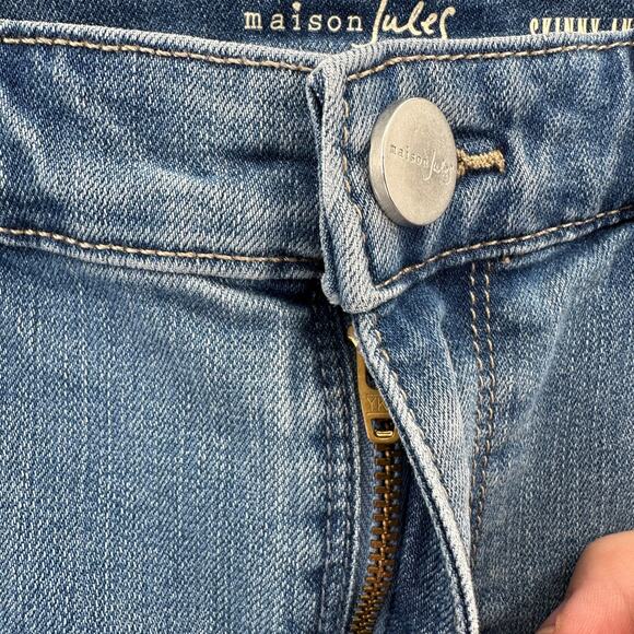 Maison Jules Skinny Ankle Jeans WMNS 8/29 Light Wash Denim Racer Stripe Stretch - Picture 3 of 7